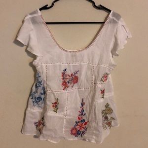 Anthropologie flutter sleeve floral tank small